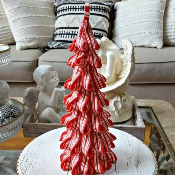 SHABBY Chic RIBBON Candy PEPPERMINT TREE DECOR - Picture 3 of 4